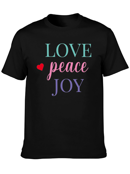Love Peace Joy Graphic Tee - Inspirational T-Shirt