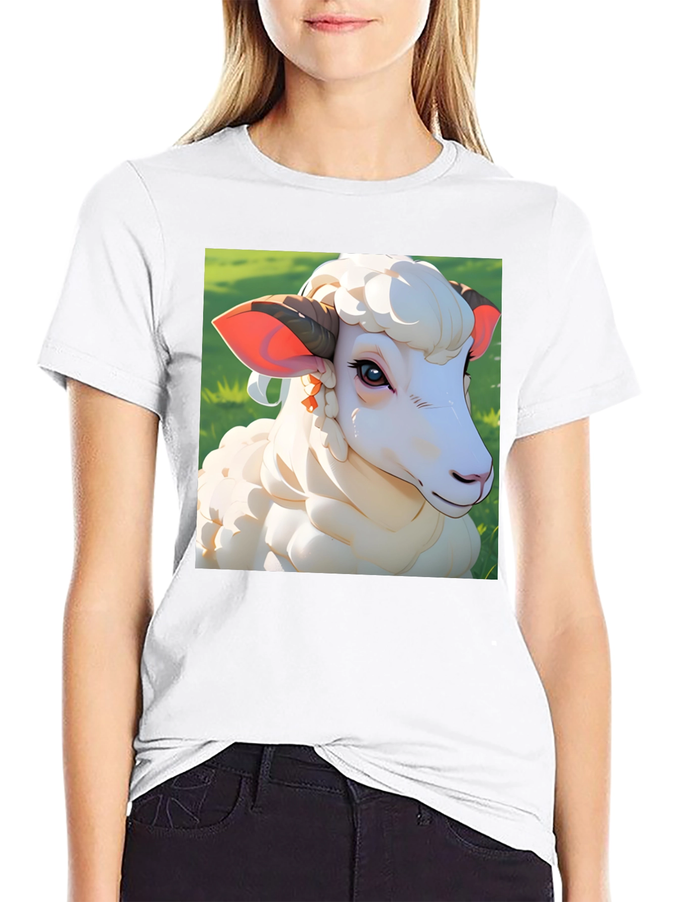 Artistic Sheep Graphic Tee - Stylish Animal Design