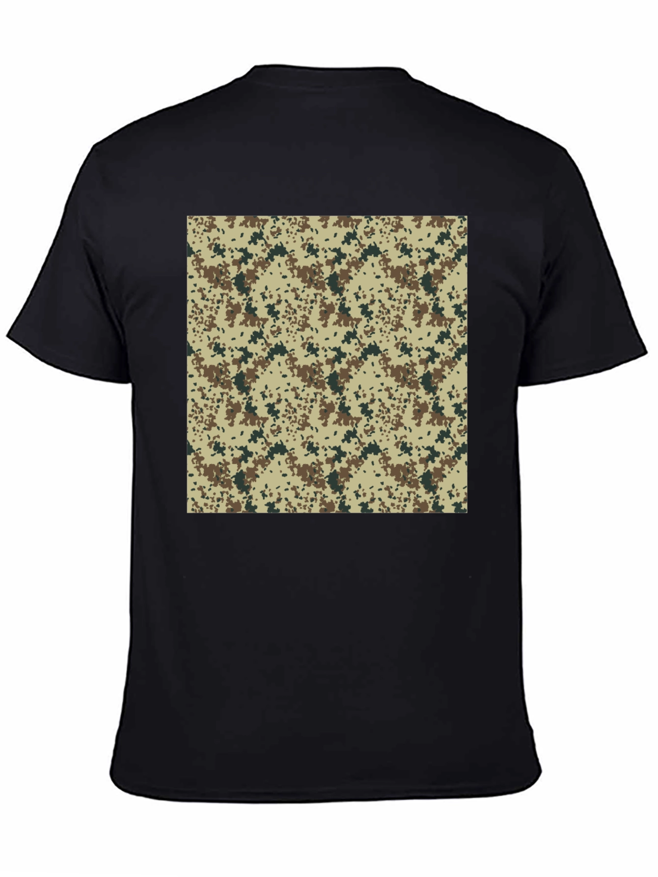 Camouflage Print Black T-Shirt