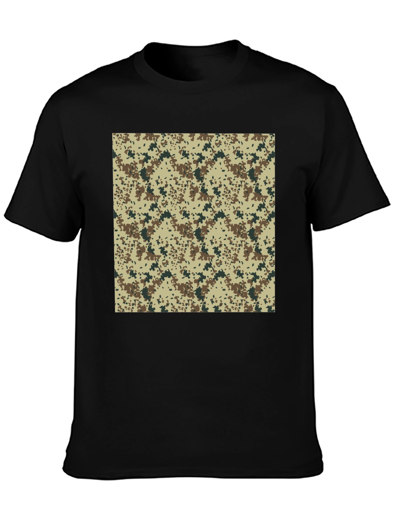 Camouflage Print Black T-Shirt