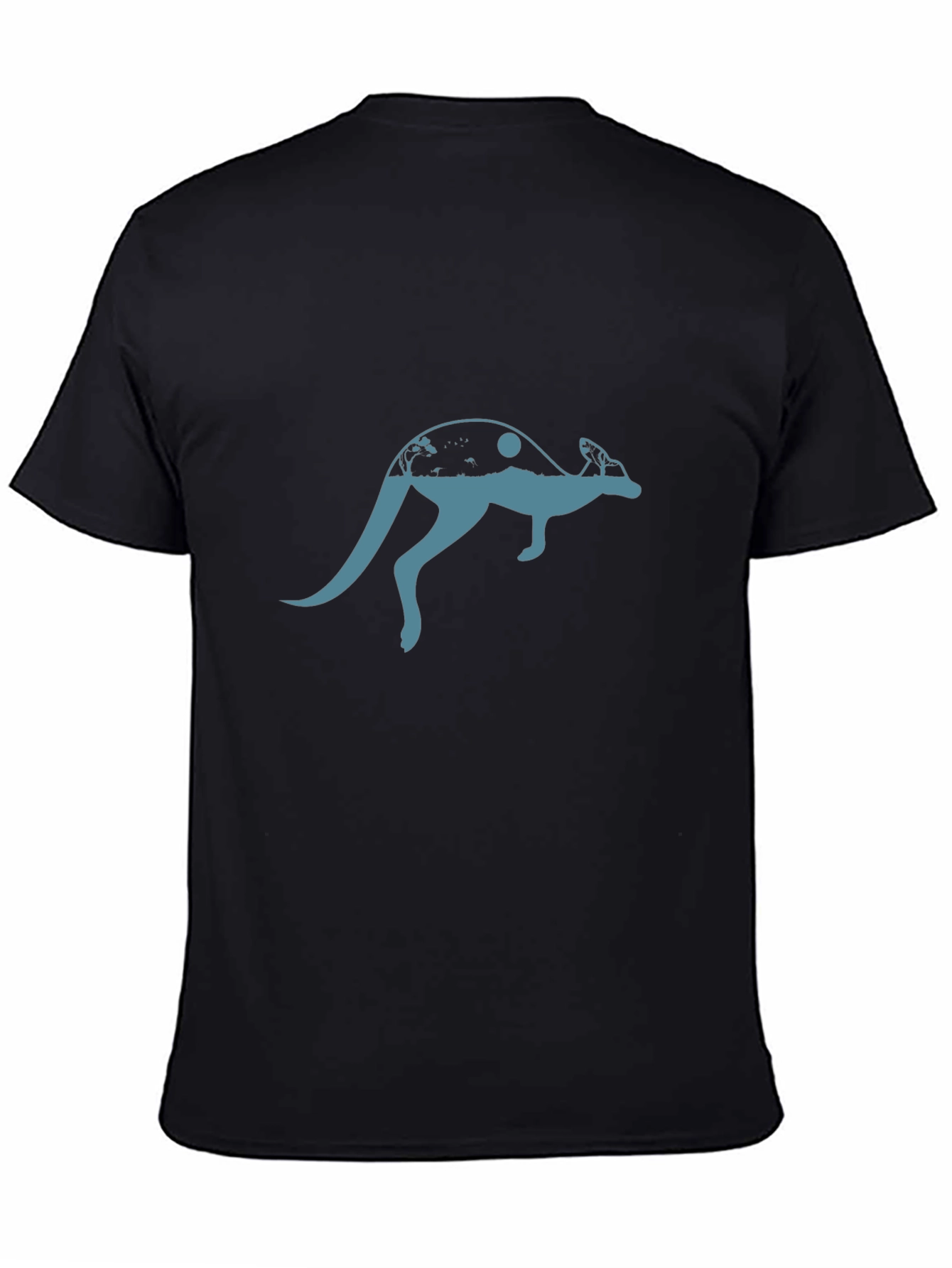 Kangaroo Silhouette Graphic Tee - Black