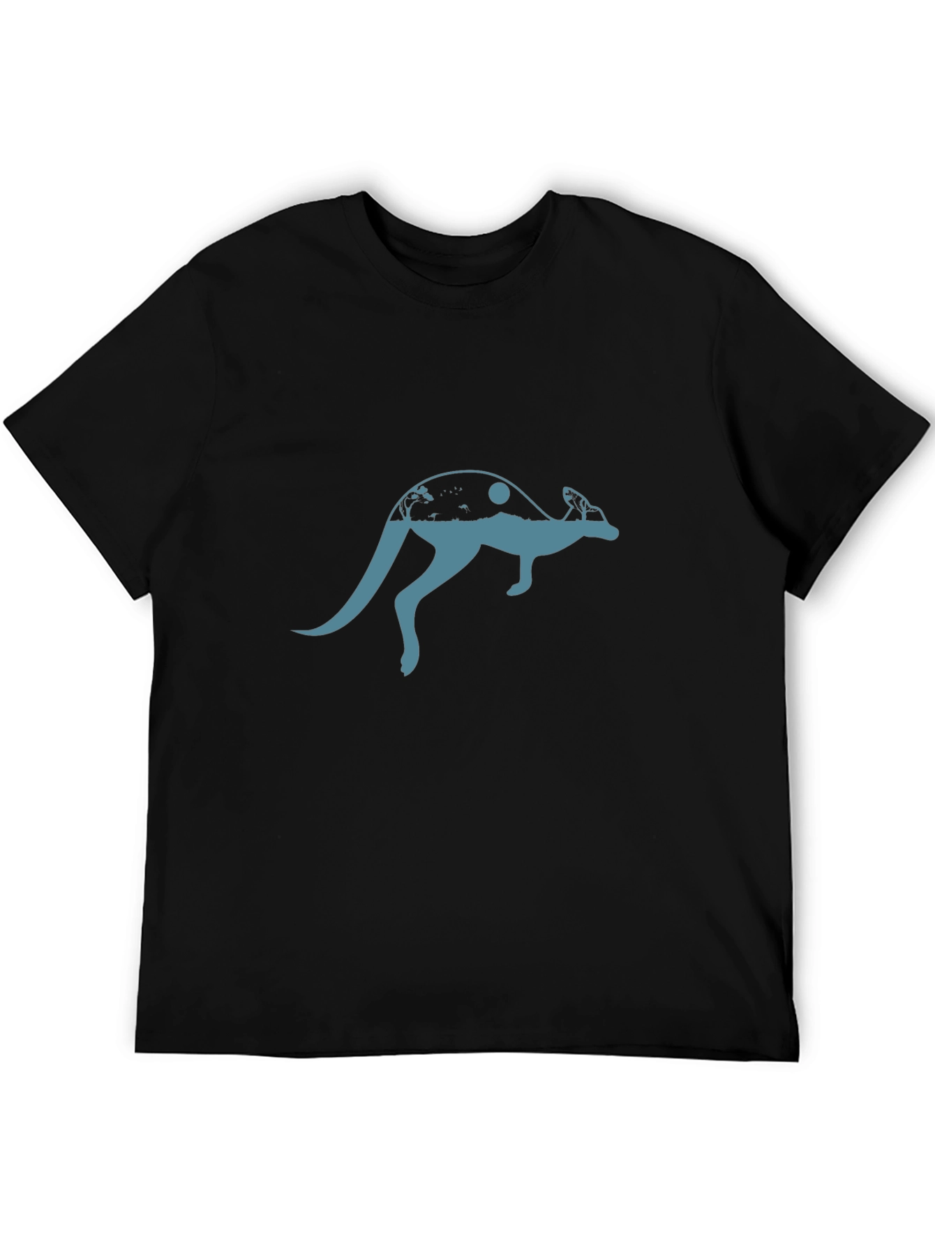 Kangaroo Silhouette Graphic Tee - Black