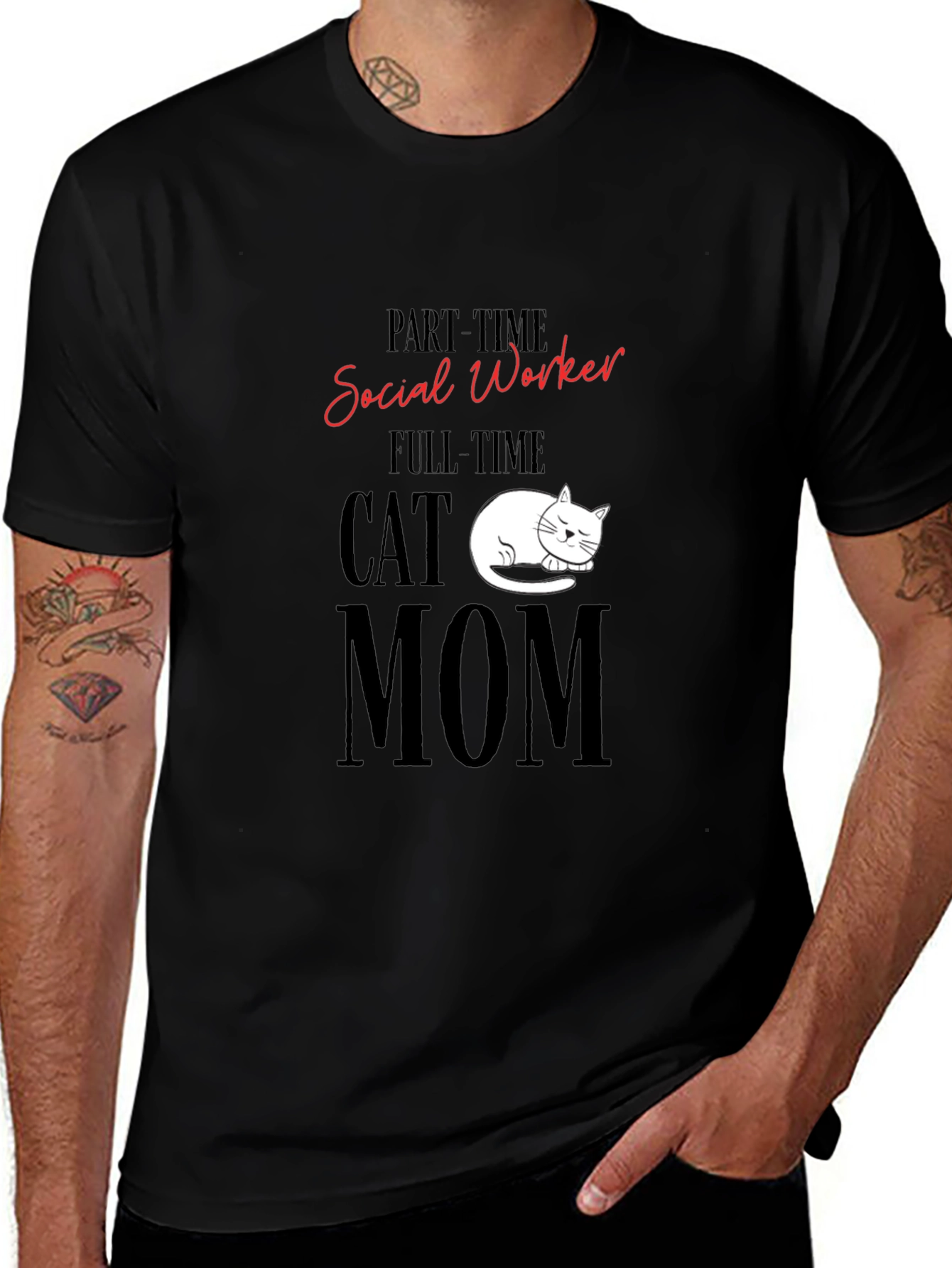 Social Worker Cat Mom T-Shirt