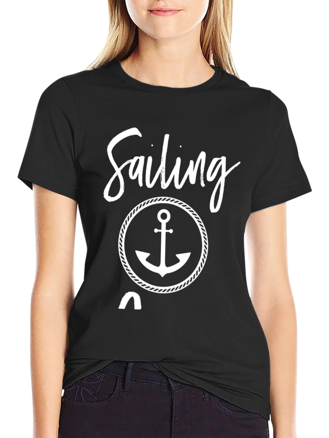 Sailing Anchor Graphic Tee - Nautical Style