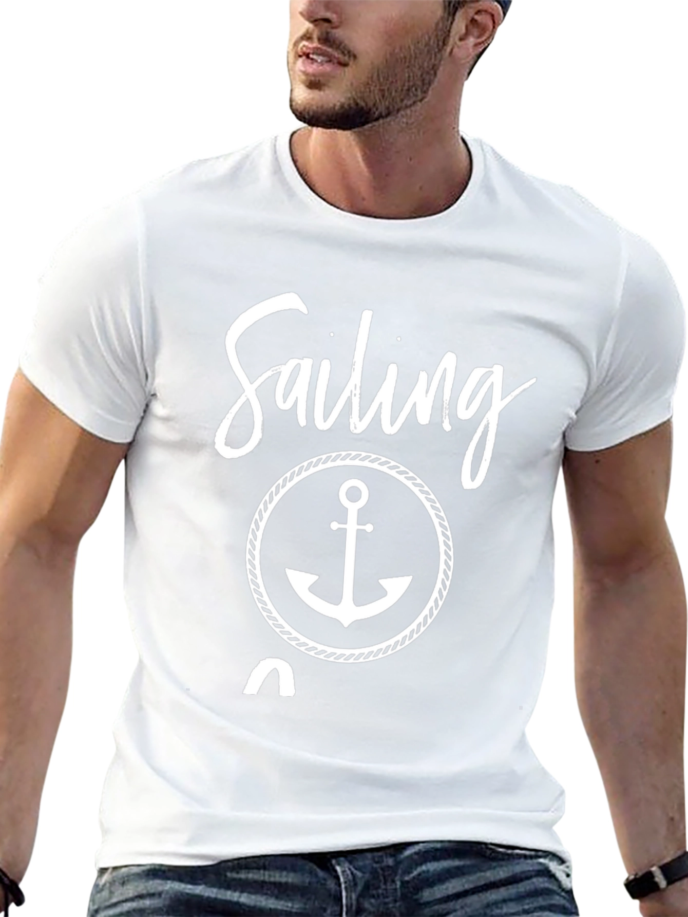 Sailing Anchor Graphic Tee - Nautical Style