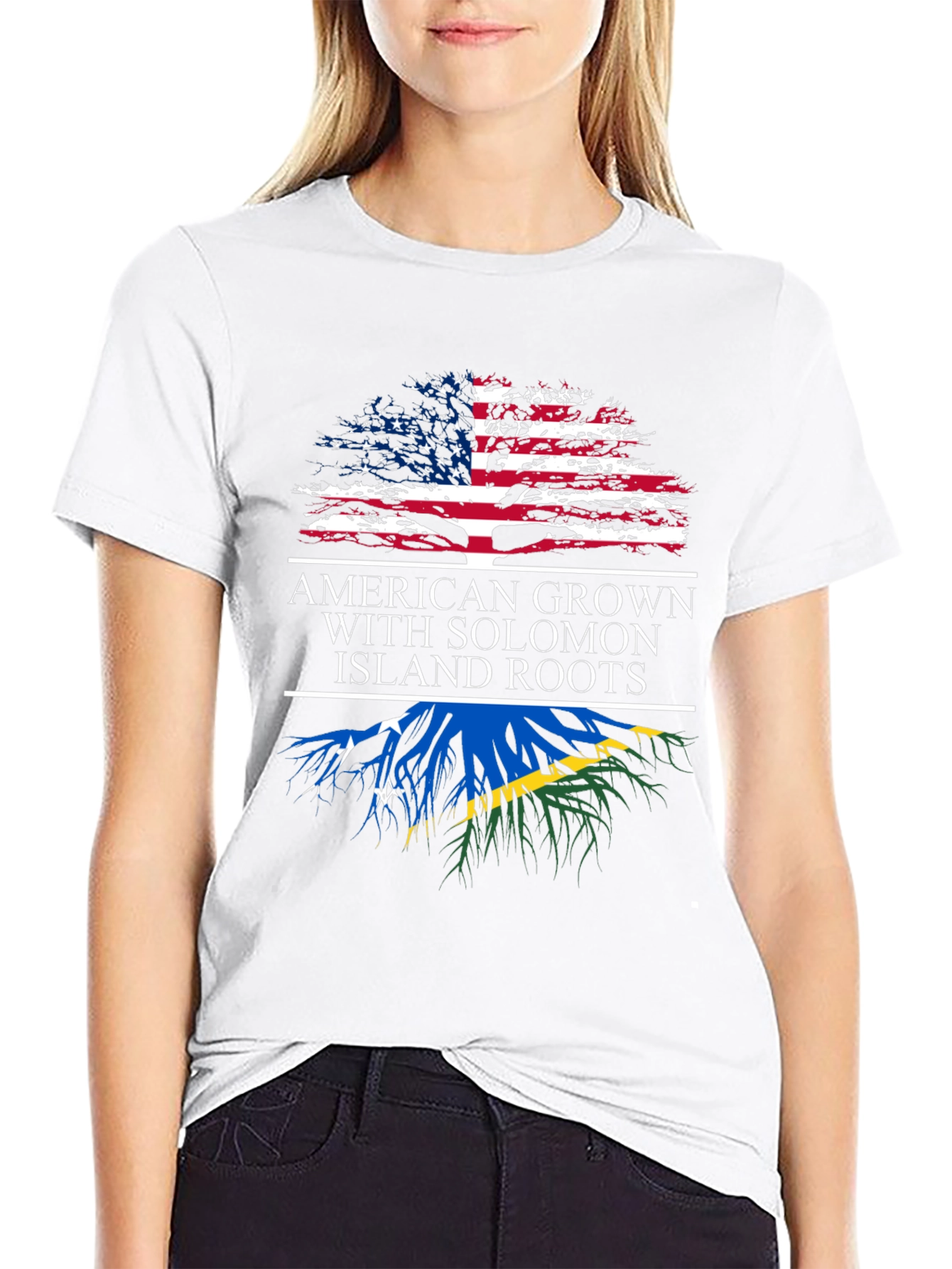American Grown with Solomon Island Roots T-Shirt