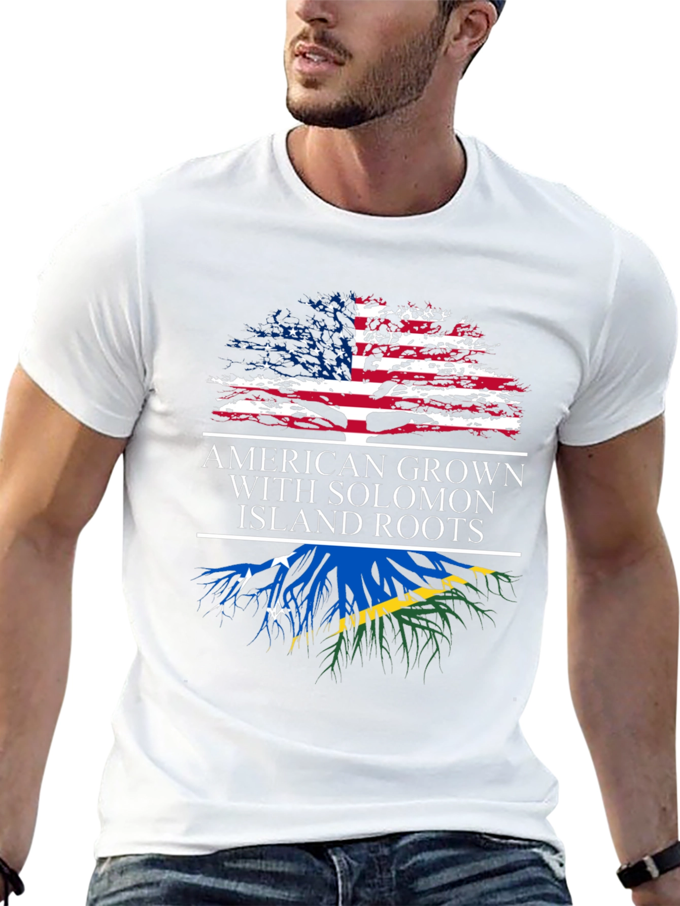 American Grown with Solomon Island Roots T-Shirt