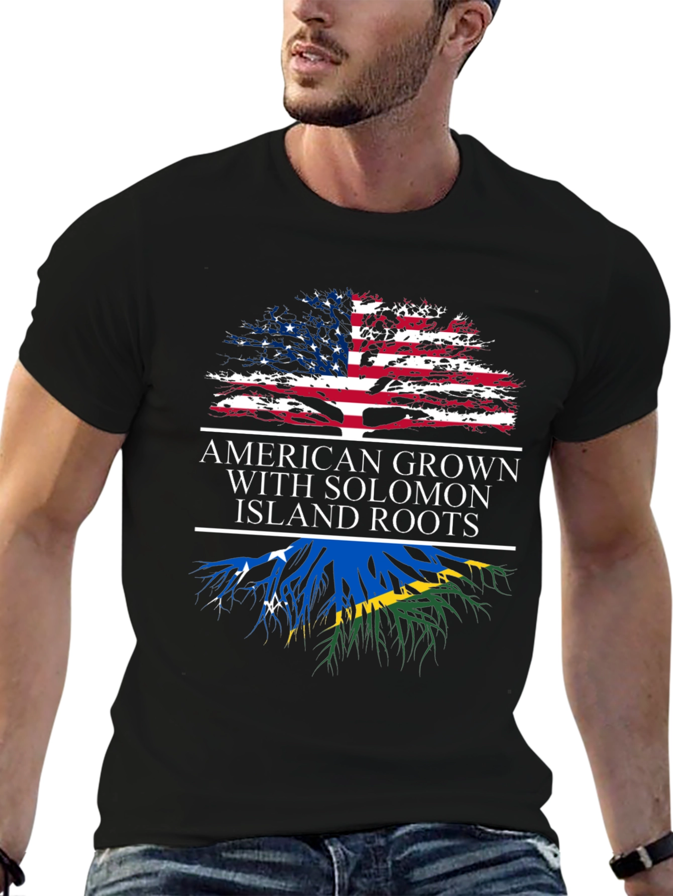American Grown with Solomon Island Roots T-Shirt