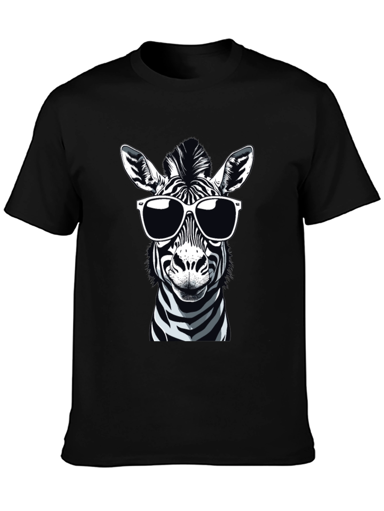 Cool Zebra Graphic Tee - Mens Black T-Shirt
