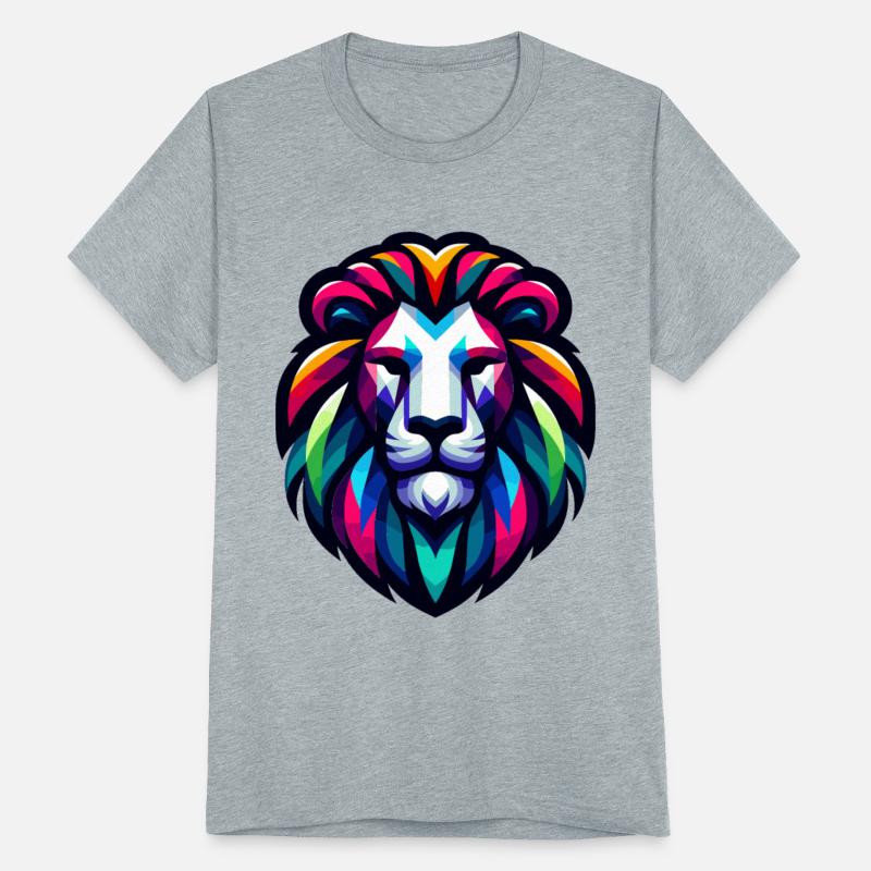 Vibrant Spectrum Lion - Abstract Wildlife Majesty