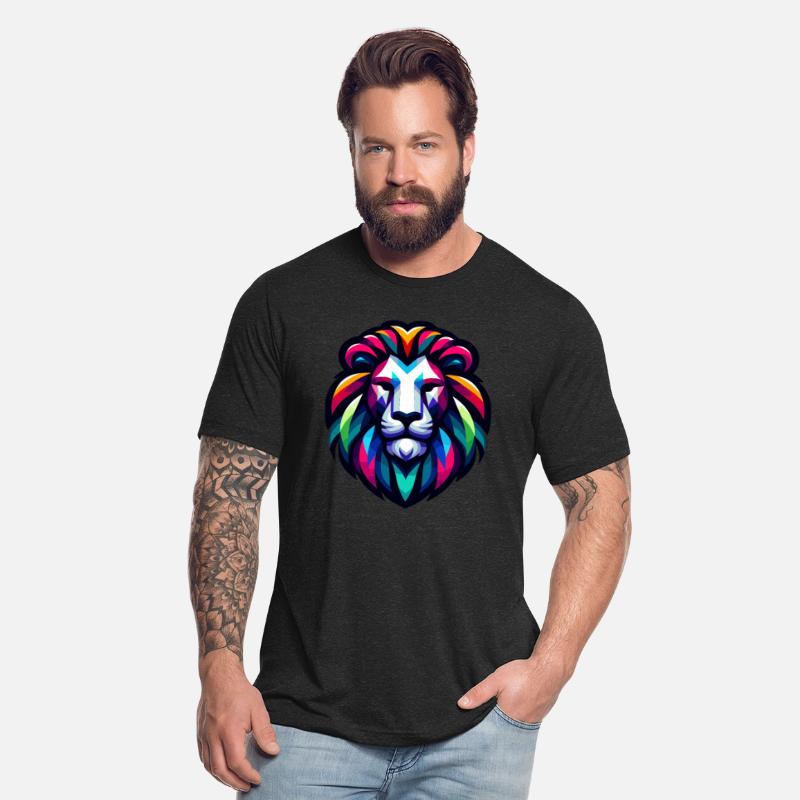 Vibrant Spectrum Lion - Abstract Wildlife Majesty