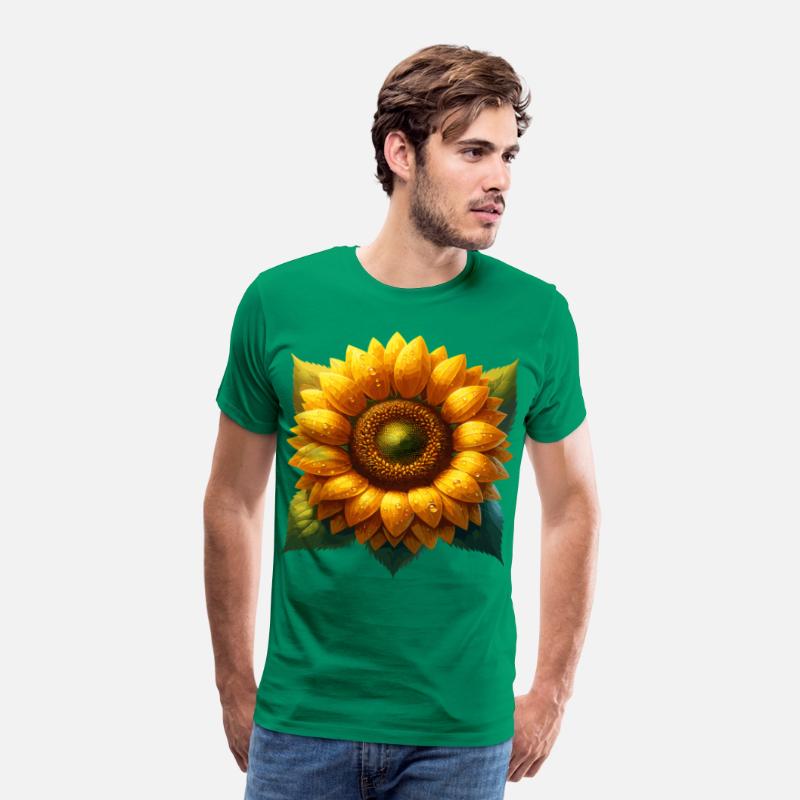Vibrant Sunflower With Dew Drops