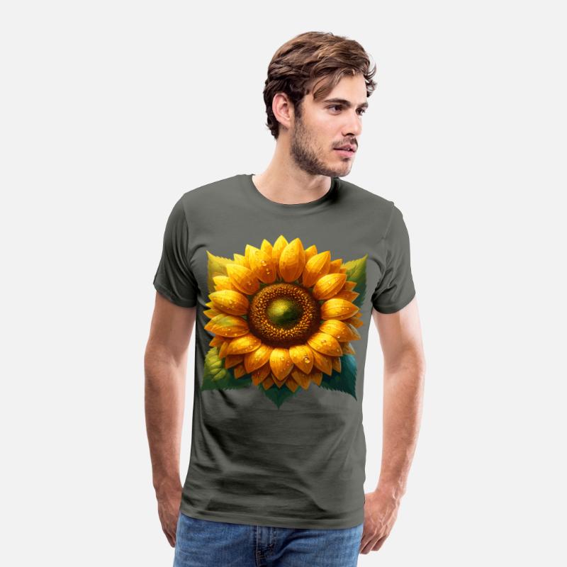 Vibrant Sunflower With Dew Drops