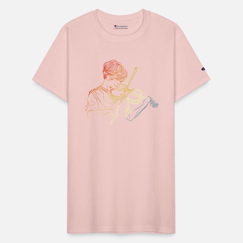 Violin Boy Line Art Vintage Look