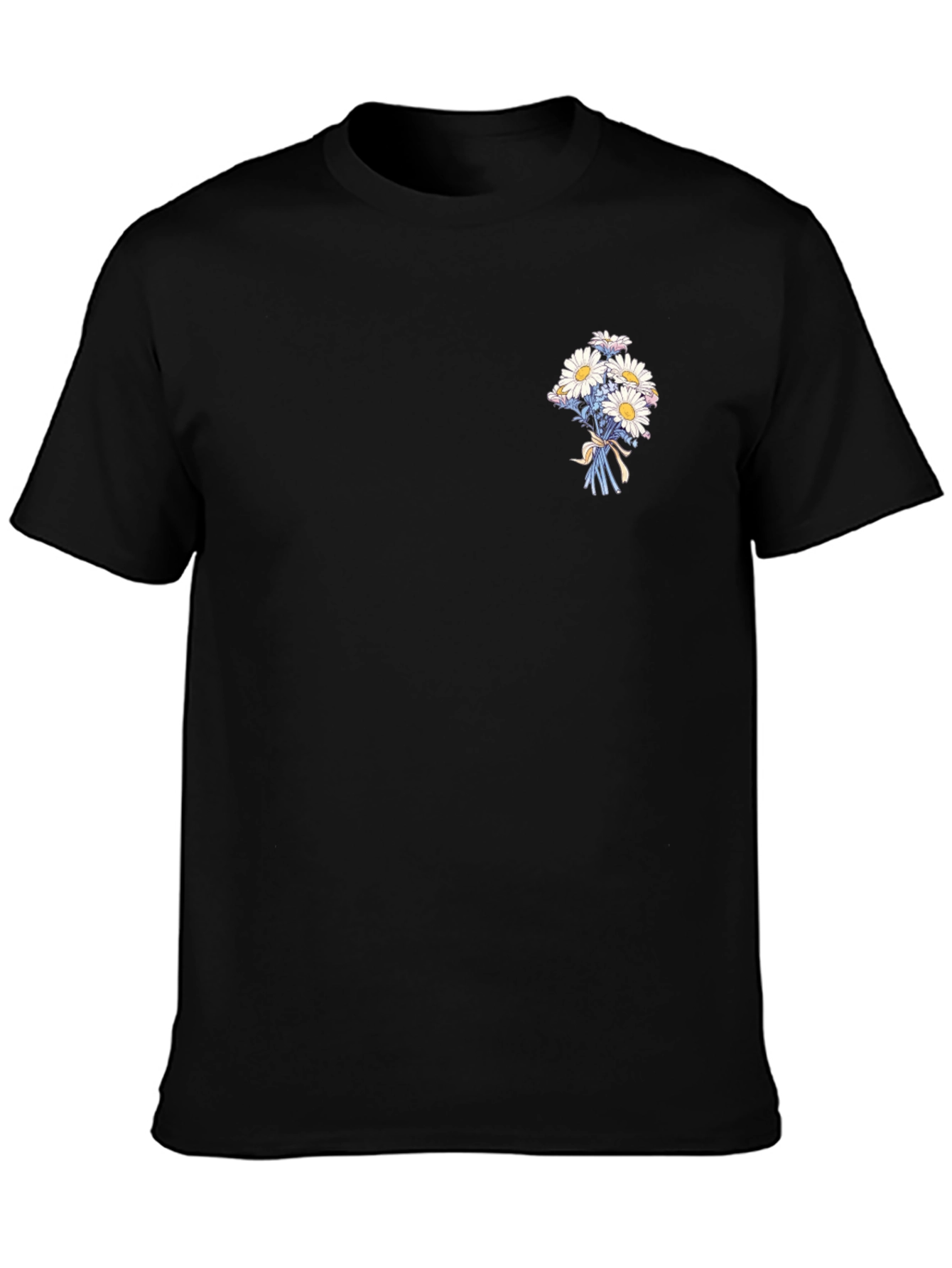 Daisy Bouquet Graphic Tee - Black Casual Shirt