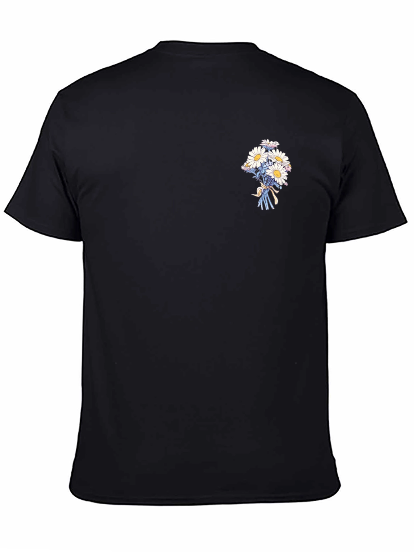 Daisy Bouquet Graphic Tee - Black Casual Shirt