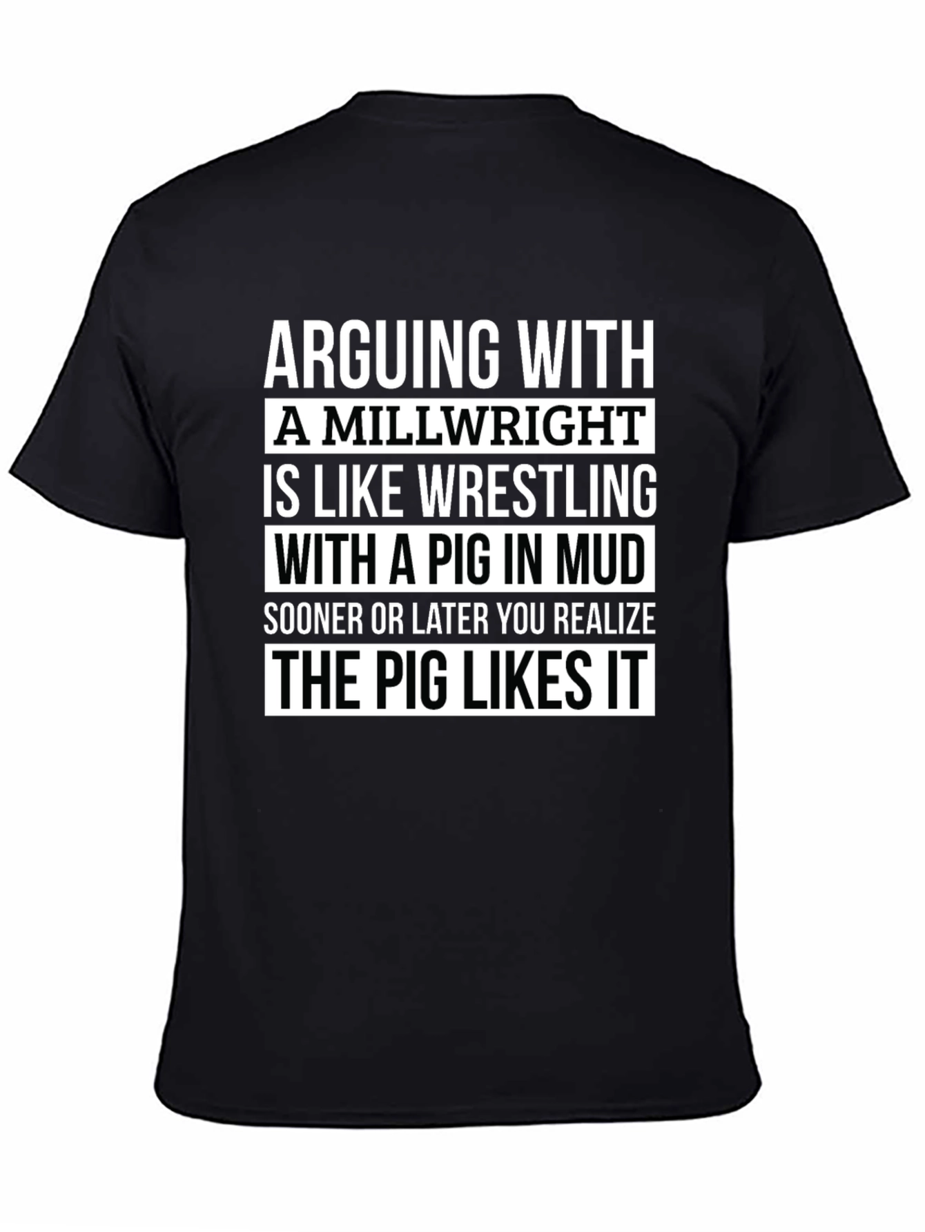 Arguing with Millwright T-Shirt Funny Pig in Mud Tee