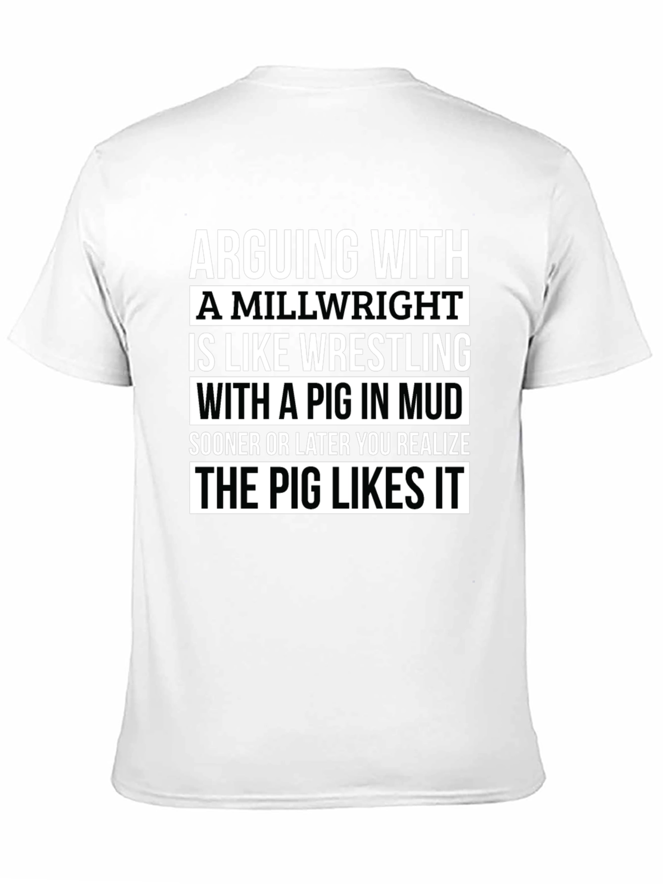 Arguing with Millwright T-Shirt Funny Pig in Mud Tee