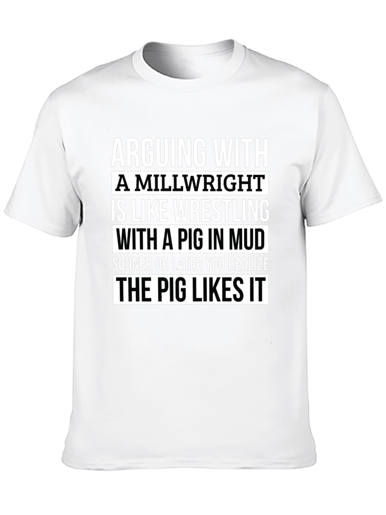 Arguing with Millwright T-Shirt Funny Pig in Mud Tee