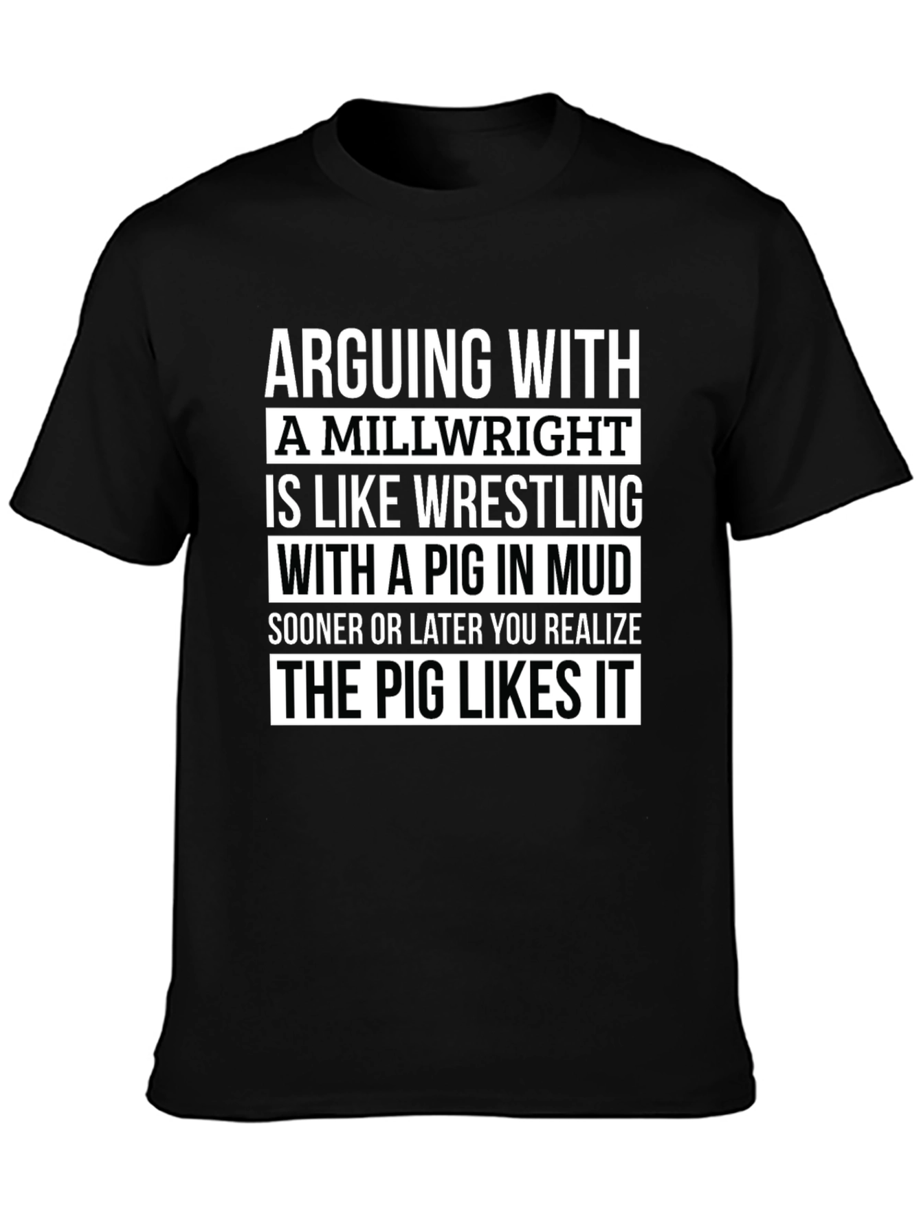 Arguing with Millwright T-Shirt Funny Pig in Mud Tee