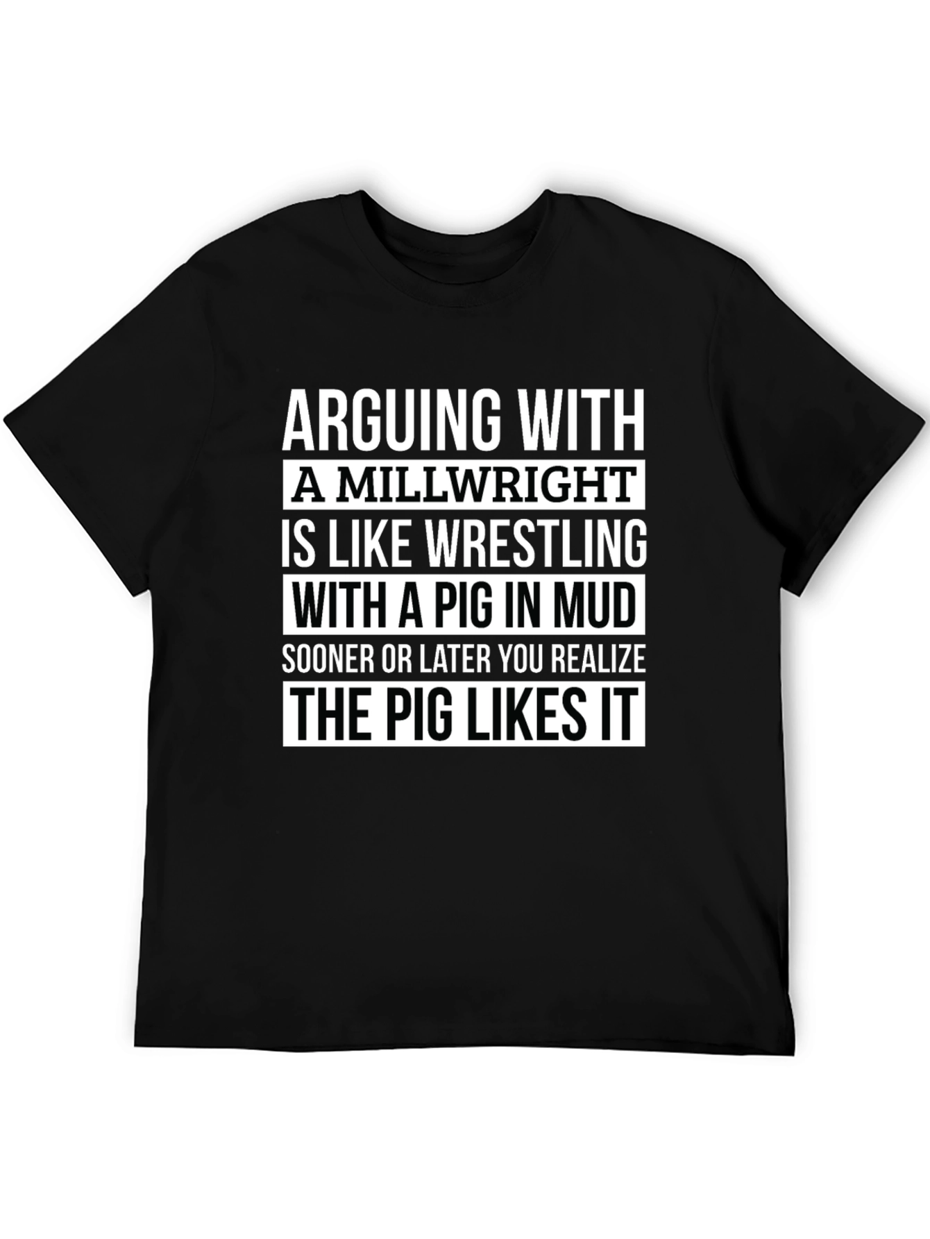 Arguing with Millwright T-Shirt Funny Pig in Mud Tee