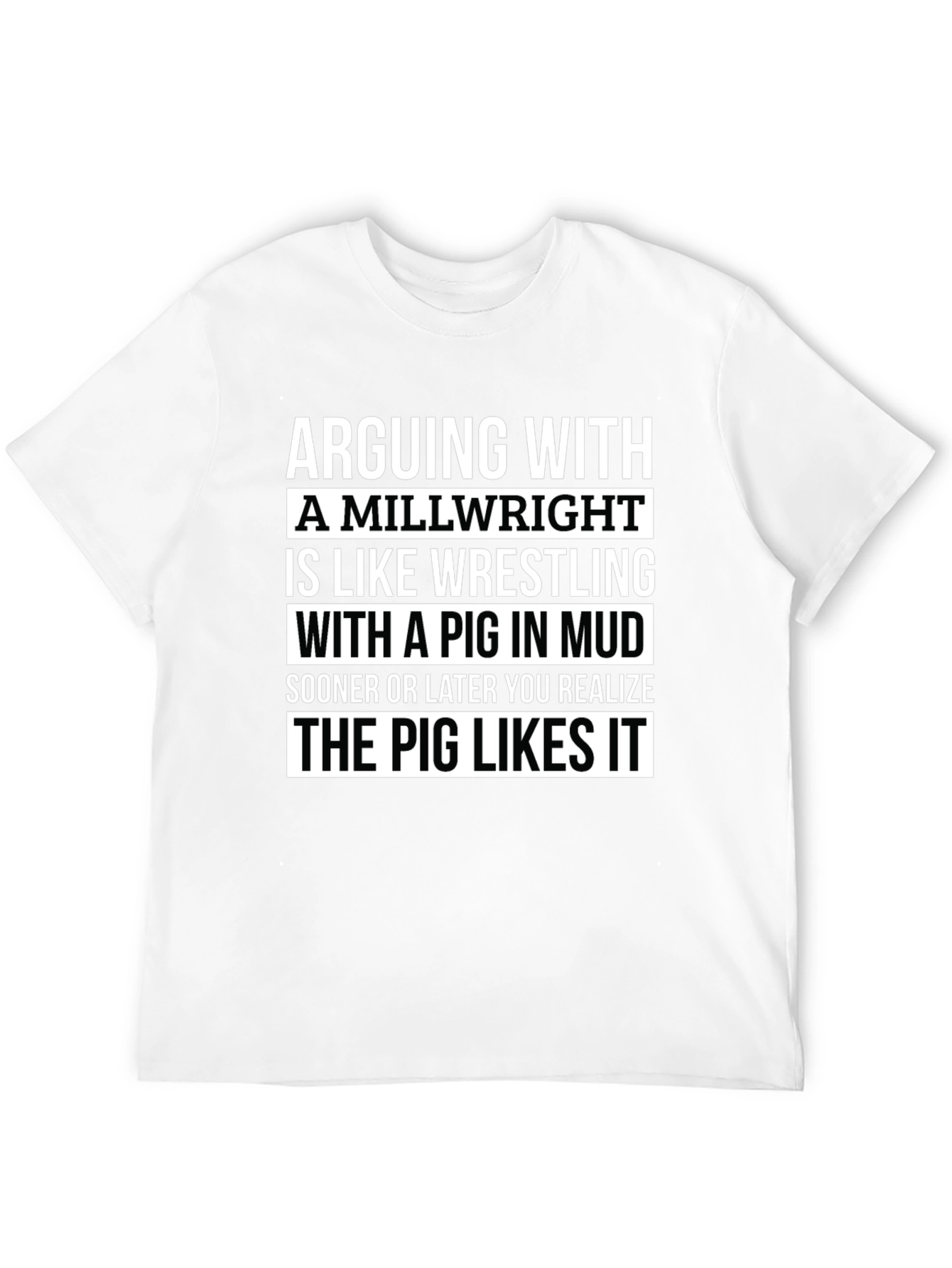 Arguing with Millwright T-Shirt Funny Pig in Mud Tee