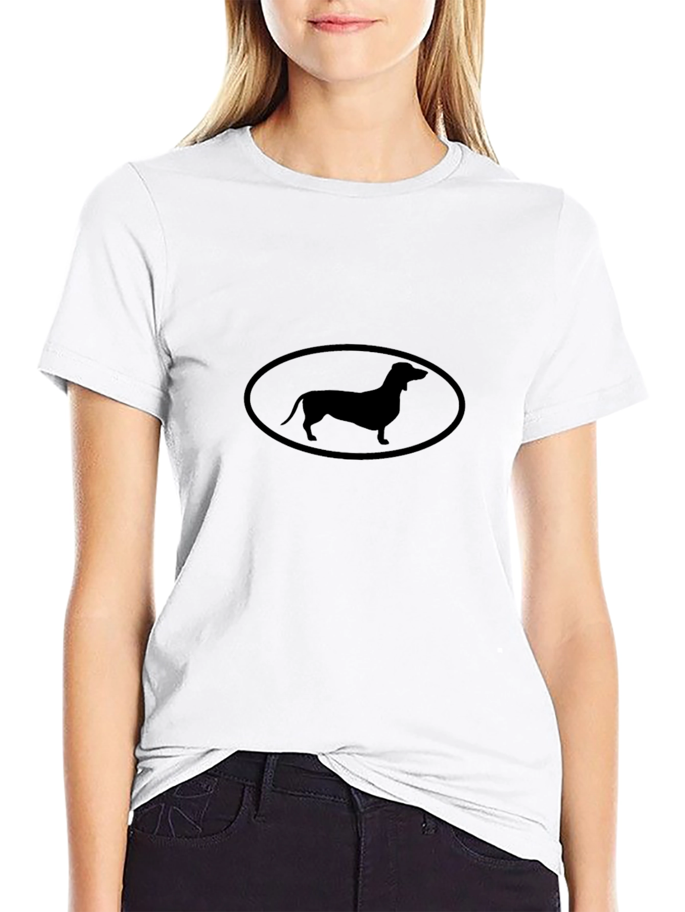 Dachshund Silhouette T-Shirt - Black