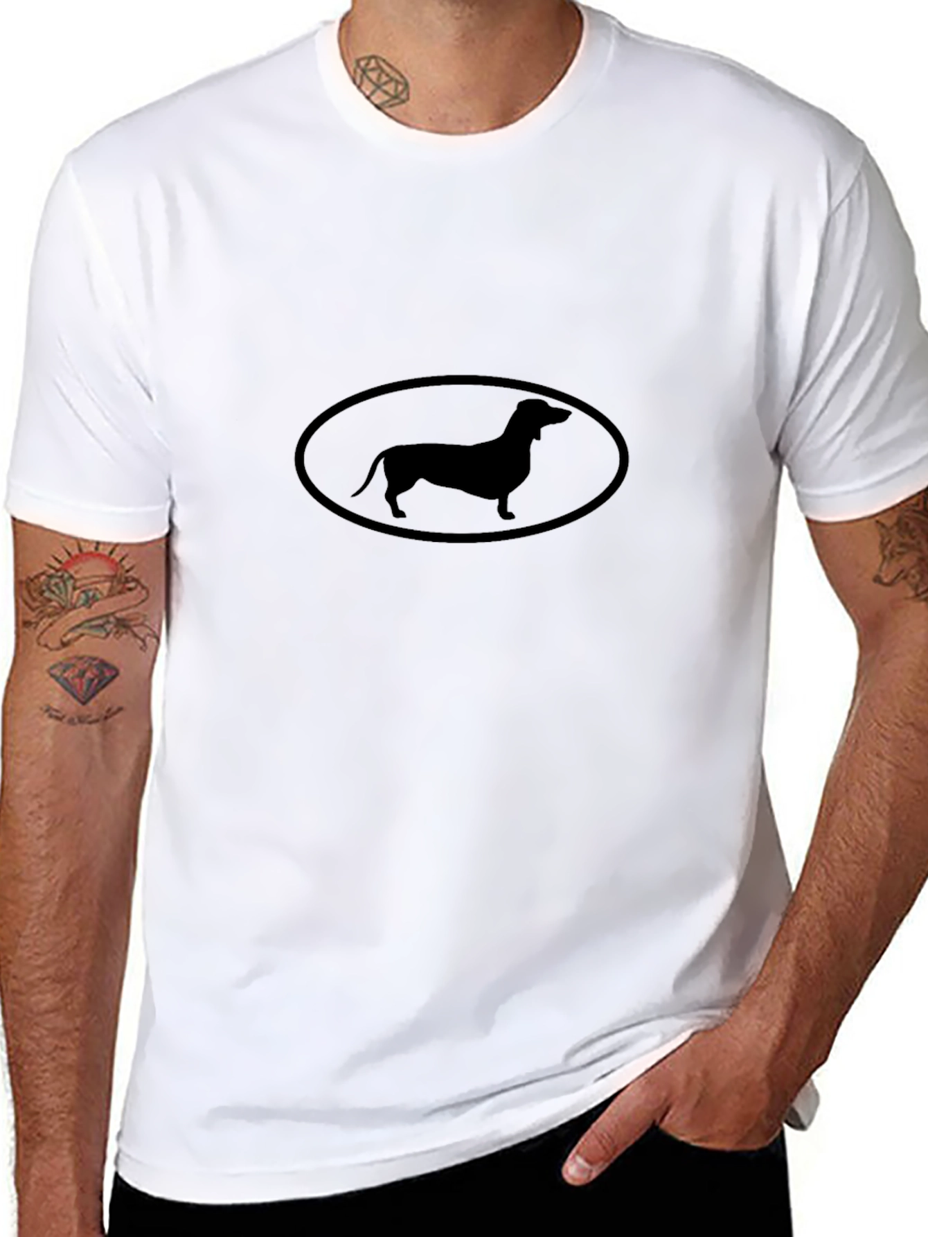 Dachshund Silhouette T-Shirt - Black