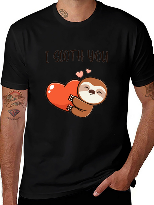 I Sloth You T-Shirt: Cute Sloth Heart Graphic Tee