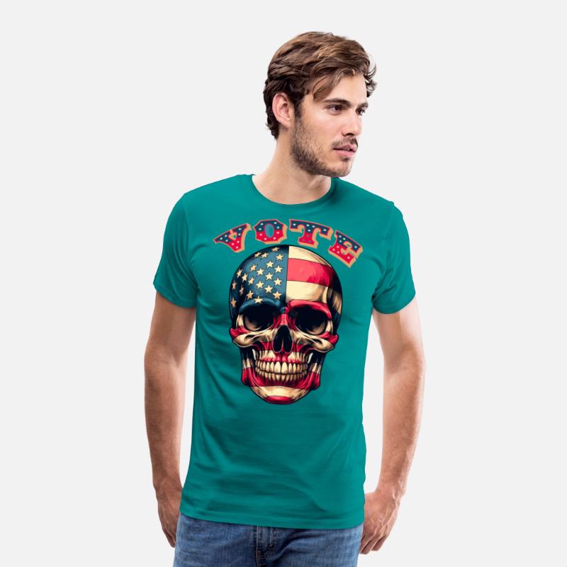 Vote Red, White and Blue Skull design