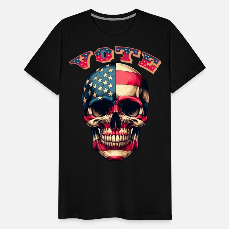 Vote Red, White and Blue Skull design