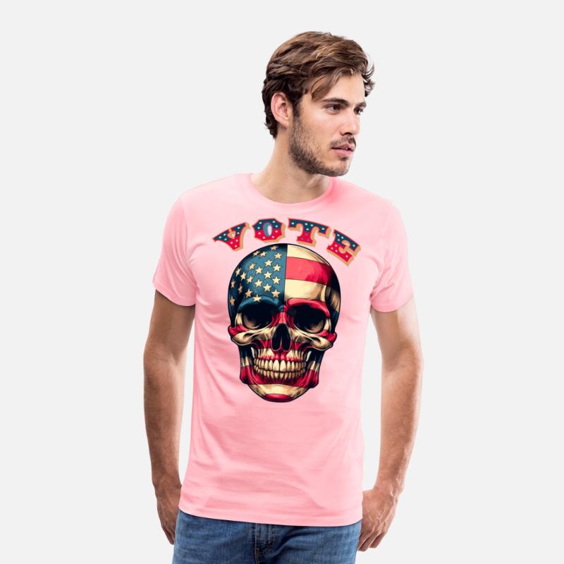 Vote Red, White and Blue Skull design