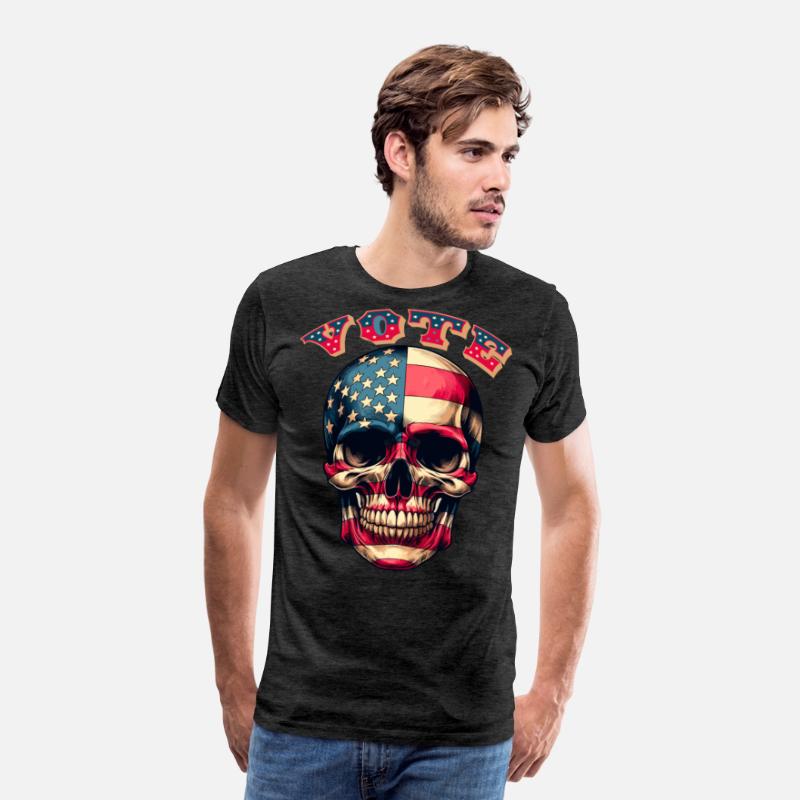 Vote Red, White and Blue Skull design