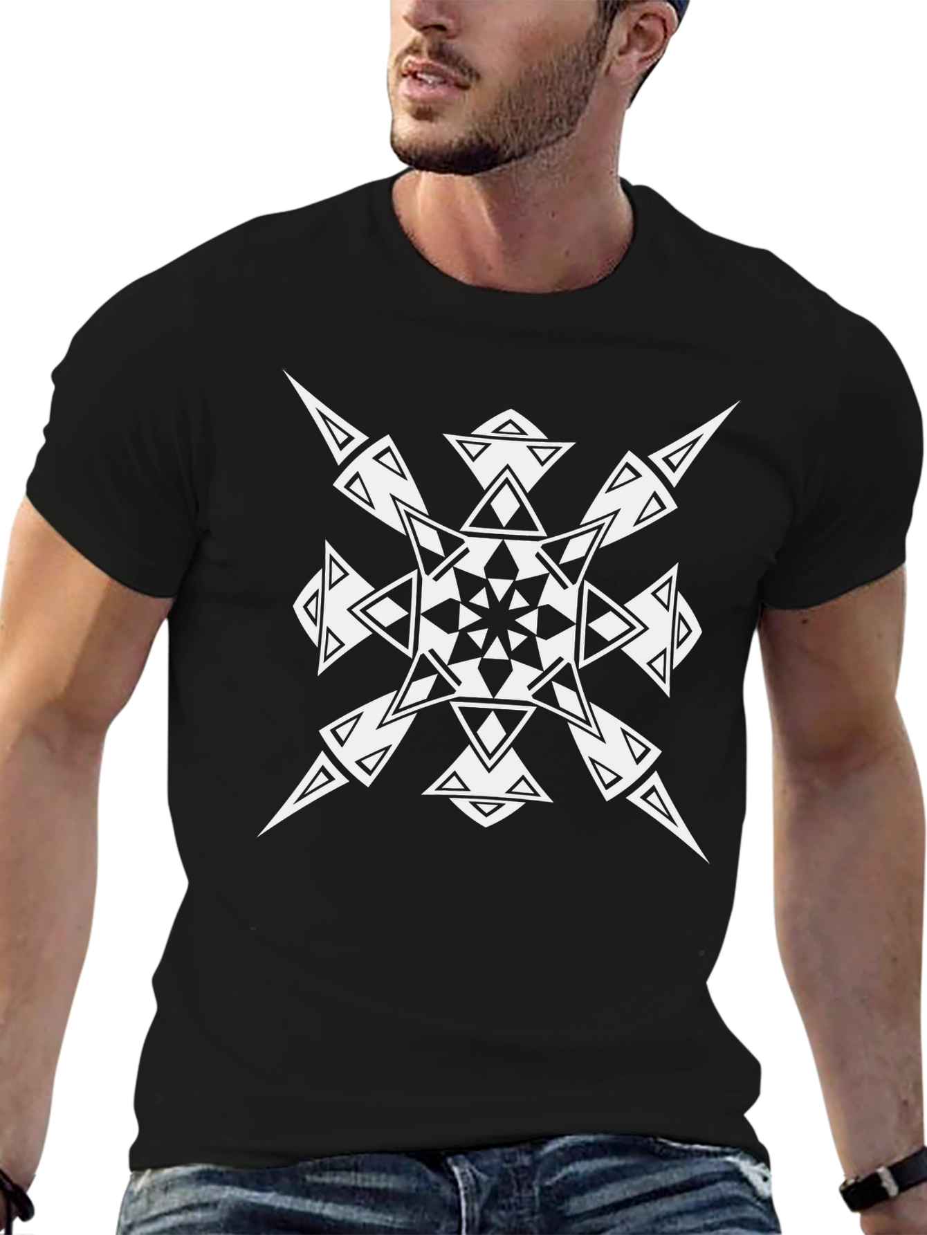 Geometric Black T-Shirt