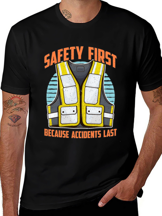 Safety First Tee - Accidents Last - Hi-Vis Vest Design