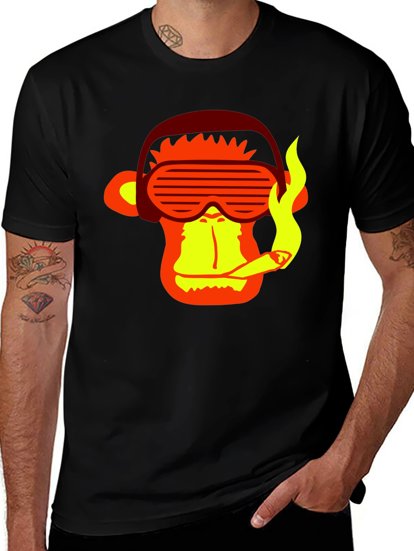 Cool Monkey Graphic Tee - Stylish Black T-Shirt