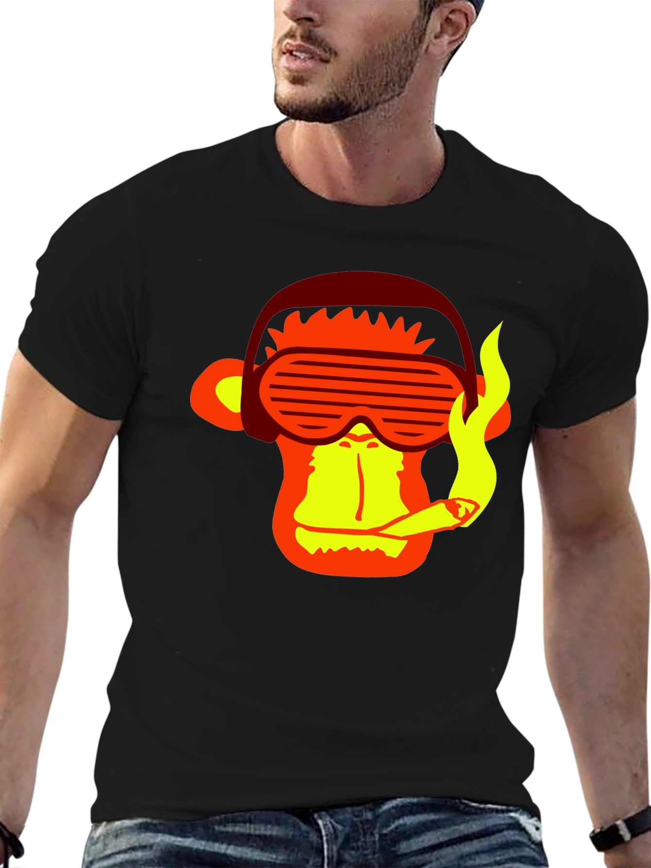 Cool Monkey Graphic Tee - Stylish Black T-Shirt