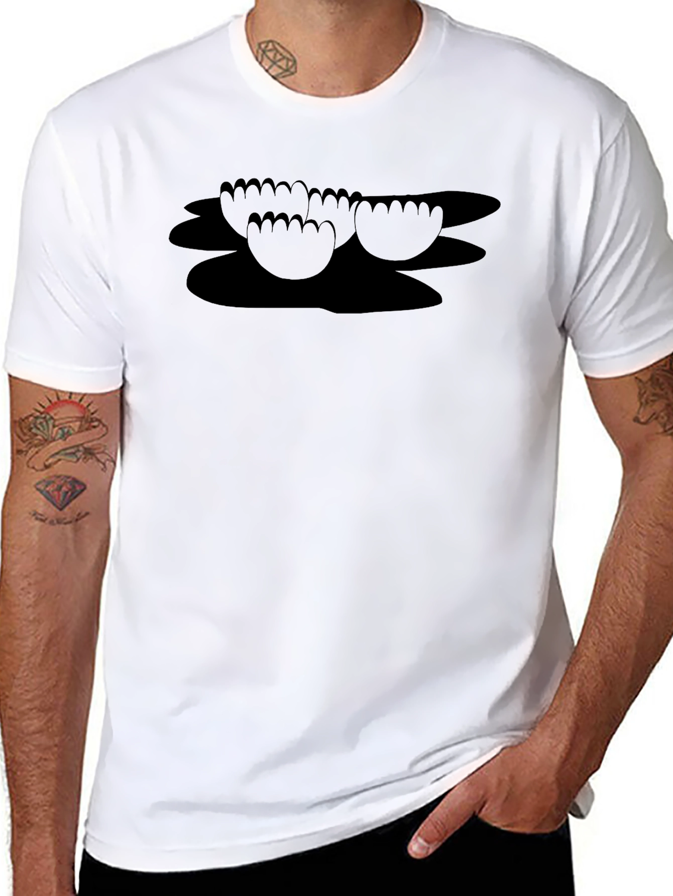 Black Funny Feet Graphic T-Shirt