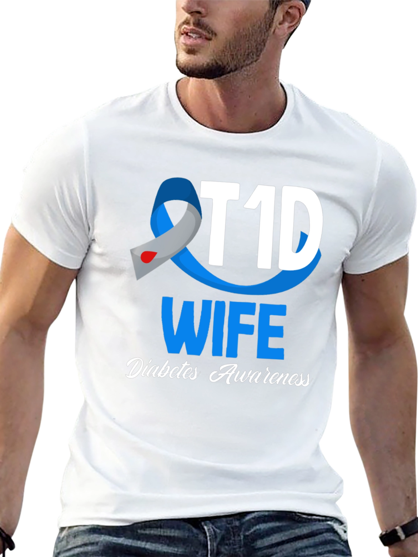 T1D Wife Diabetes Awareness Graphic T-Shirt