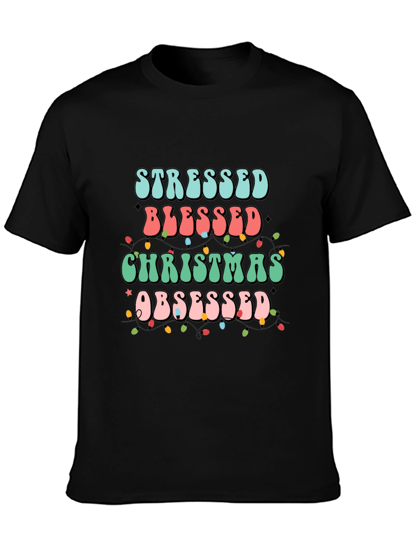Stressed Blessed Christmas Obsessed T-Shirt