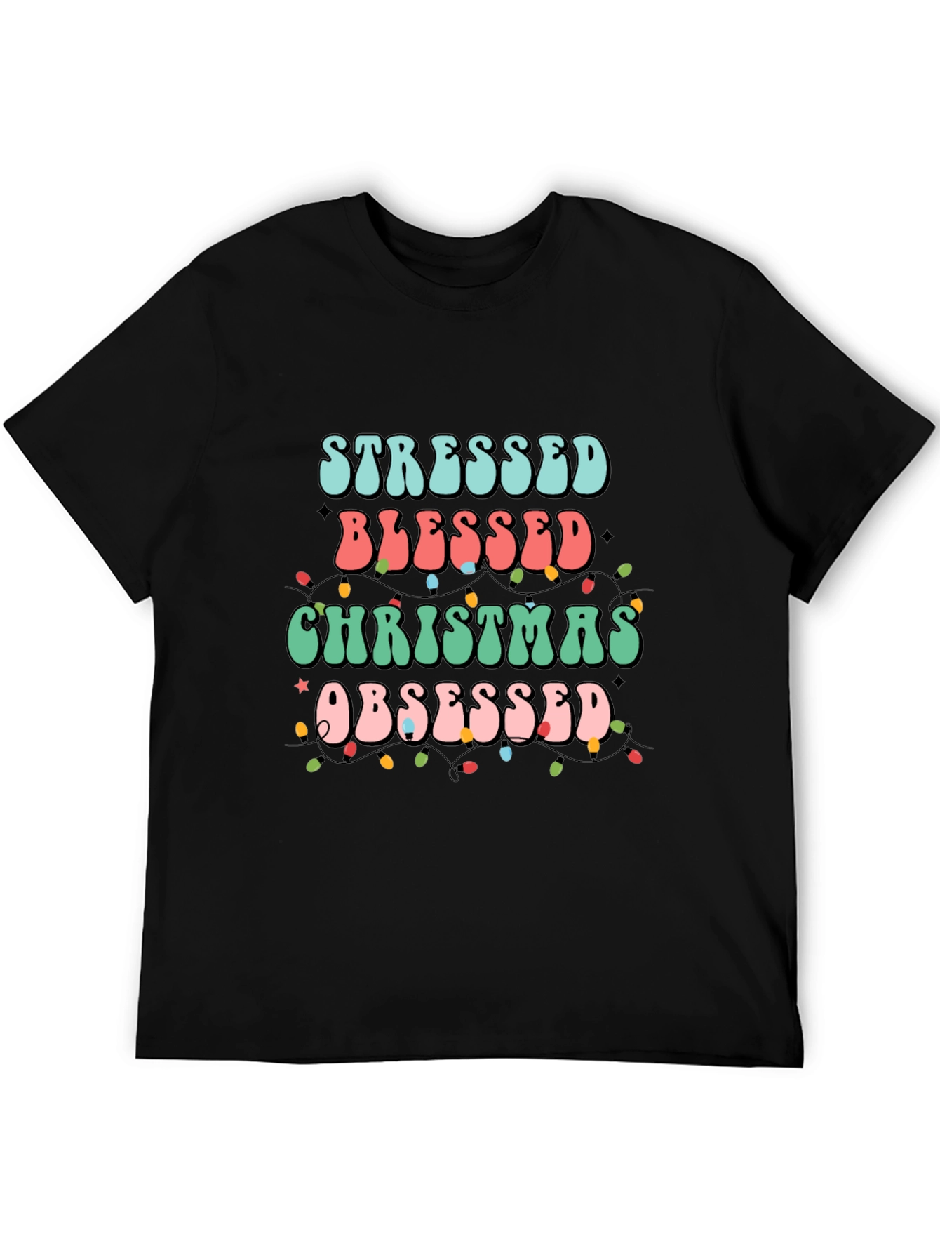 Stressed Blessed Christmas Obsessed T-Shirt