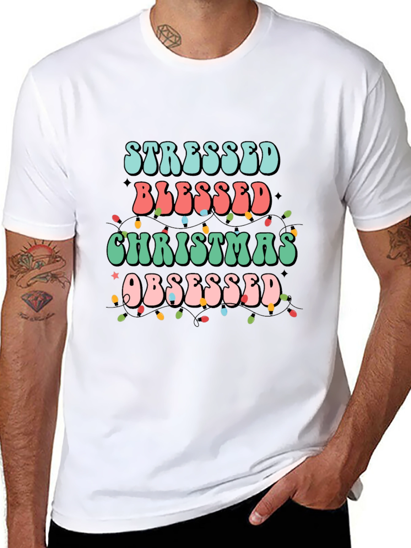 Stressed Blessed Christmas Obsessed T-Shirt
