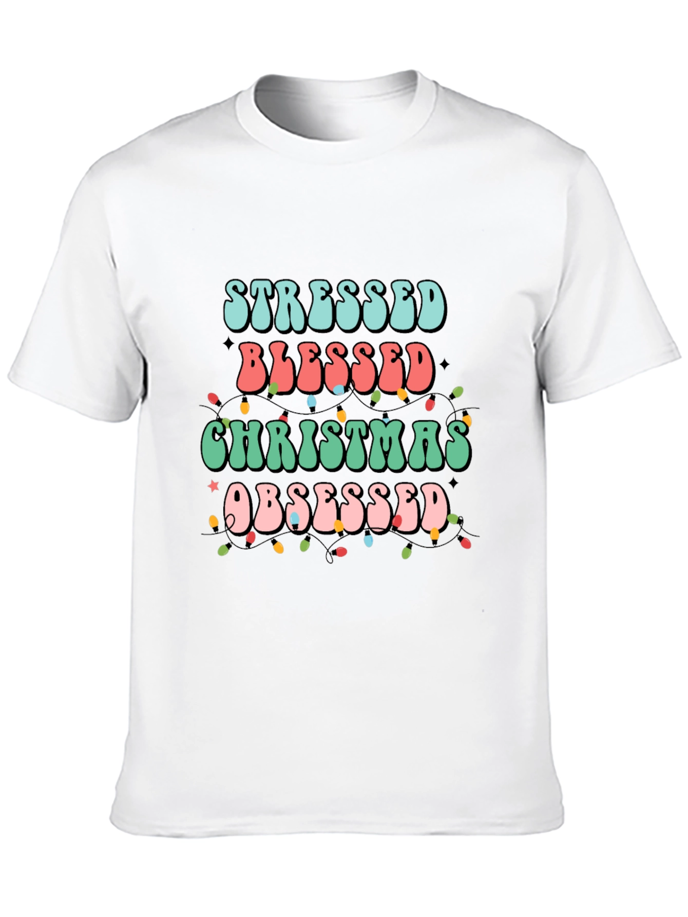 Stressed Blessed Christmas Obsessed T-Shirt