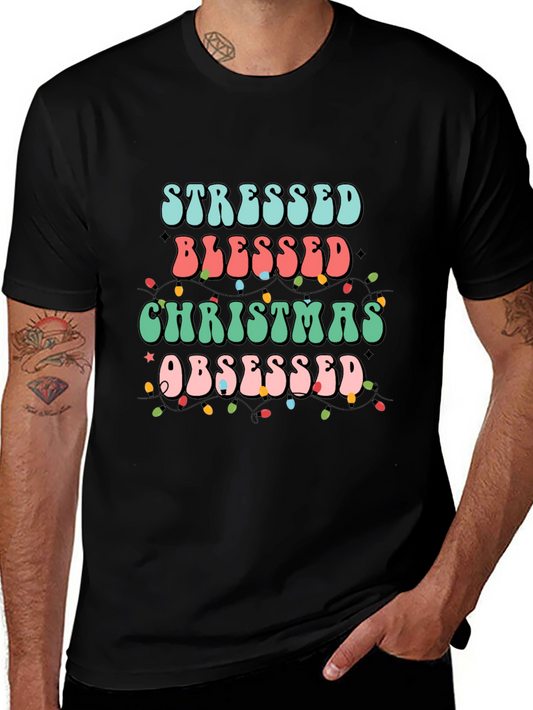 Stressed Blessed Christmas Obsessed T-Shirt
