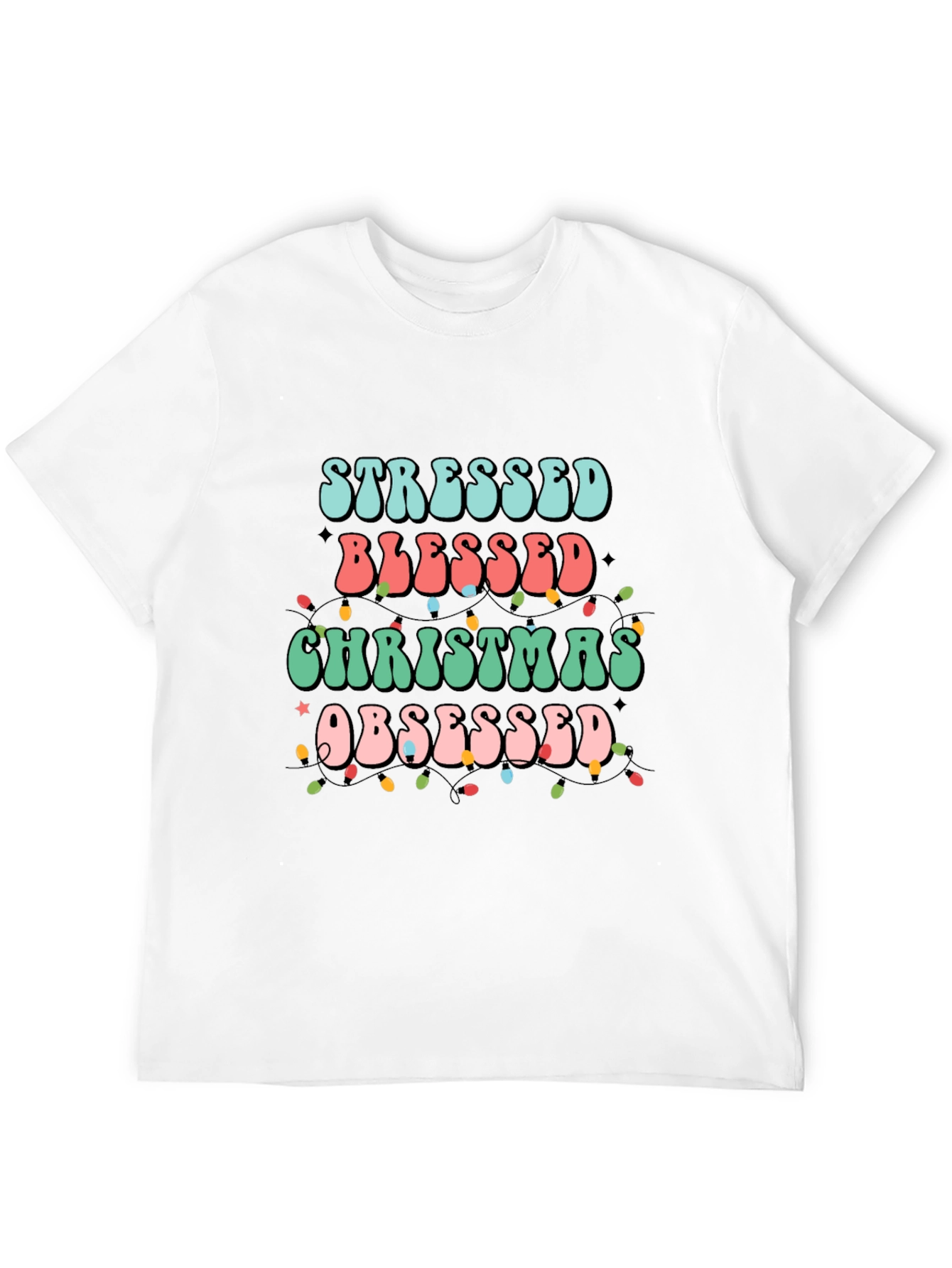 Stressed Blessed Christmas Obsessed T-Shirt