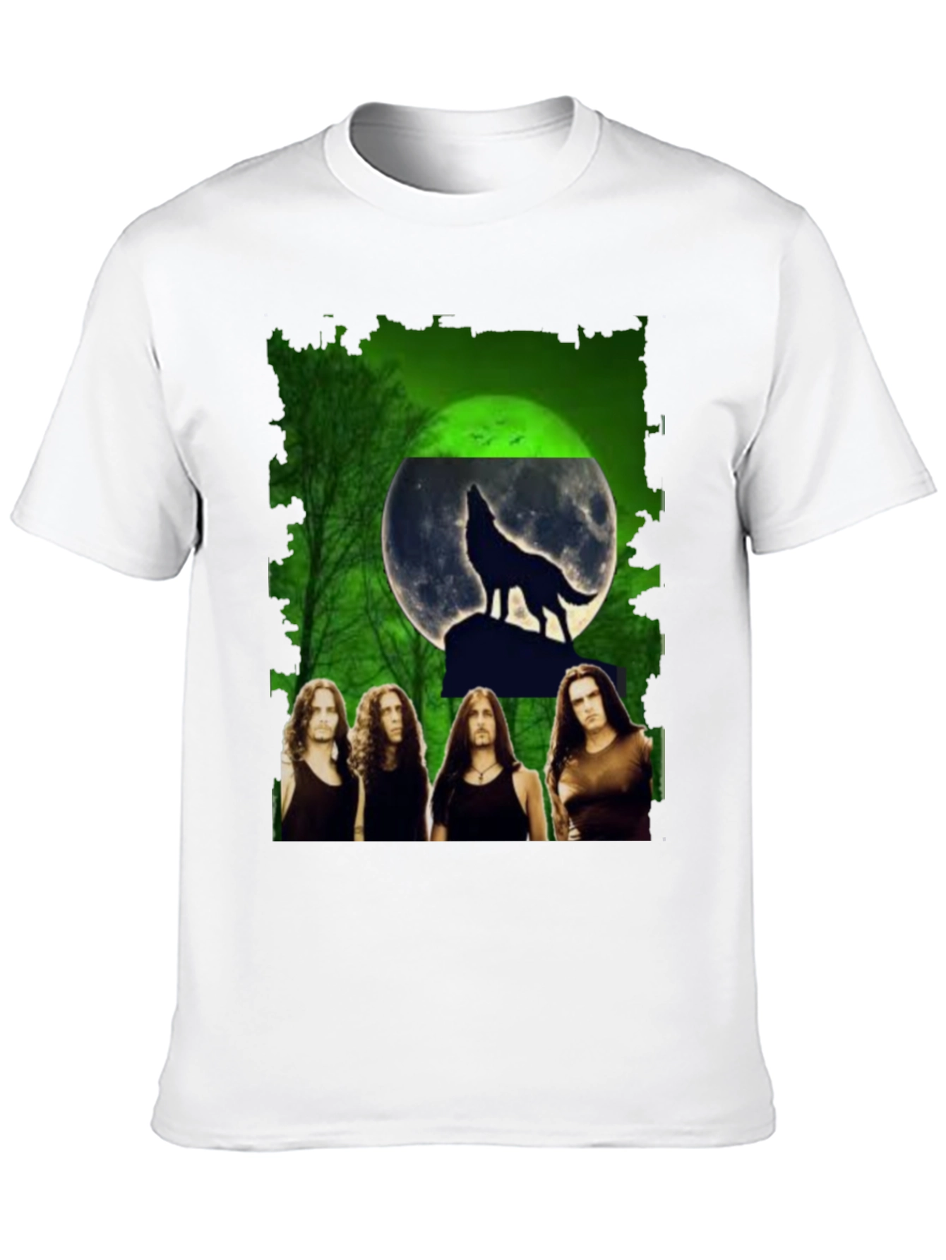 Wolf Moon Band Graphic Black T-Shirt