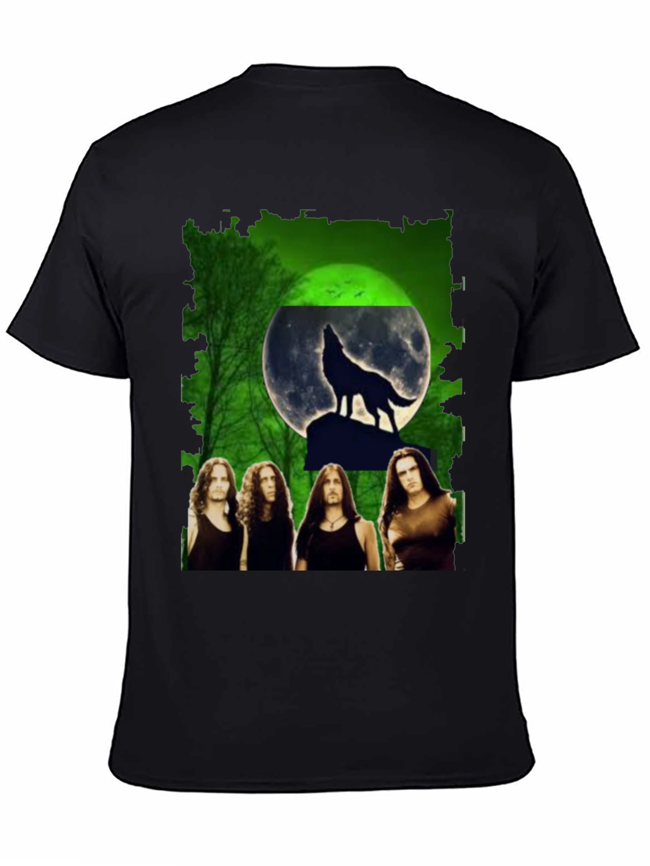 Wolf Moon Band Graphic Black T-Shirt