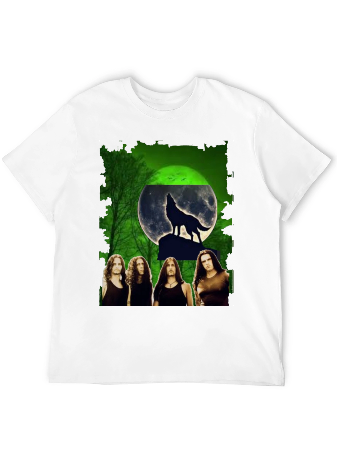 Wolf Moon Band Graphic Black T-Shirt