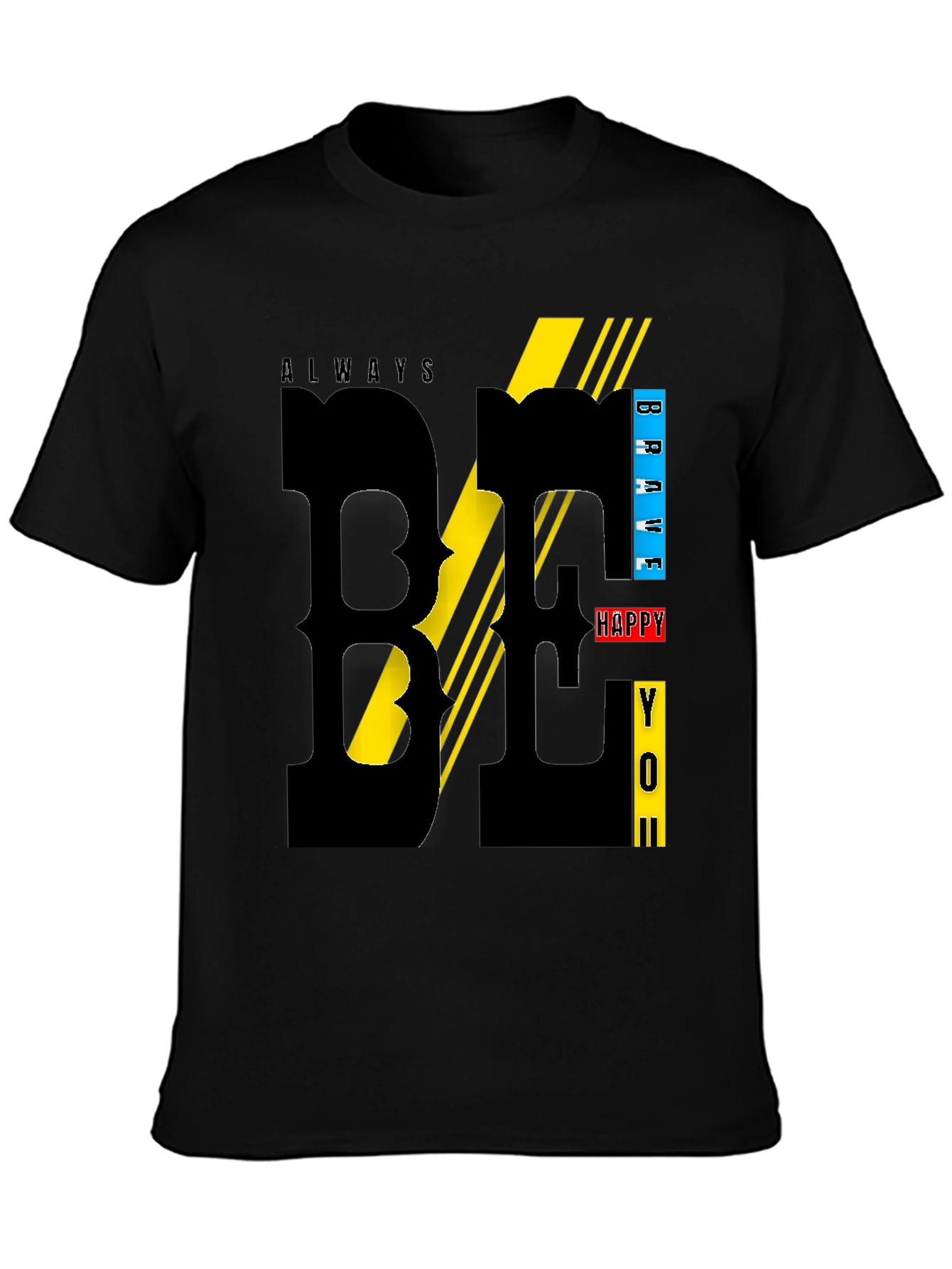 Stylish Black T-Shirt with Bold BE YOU Design