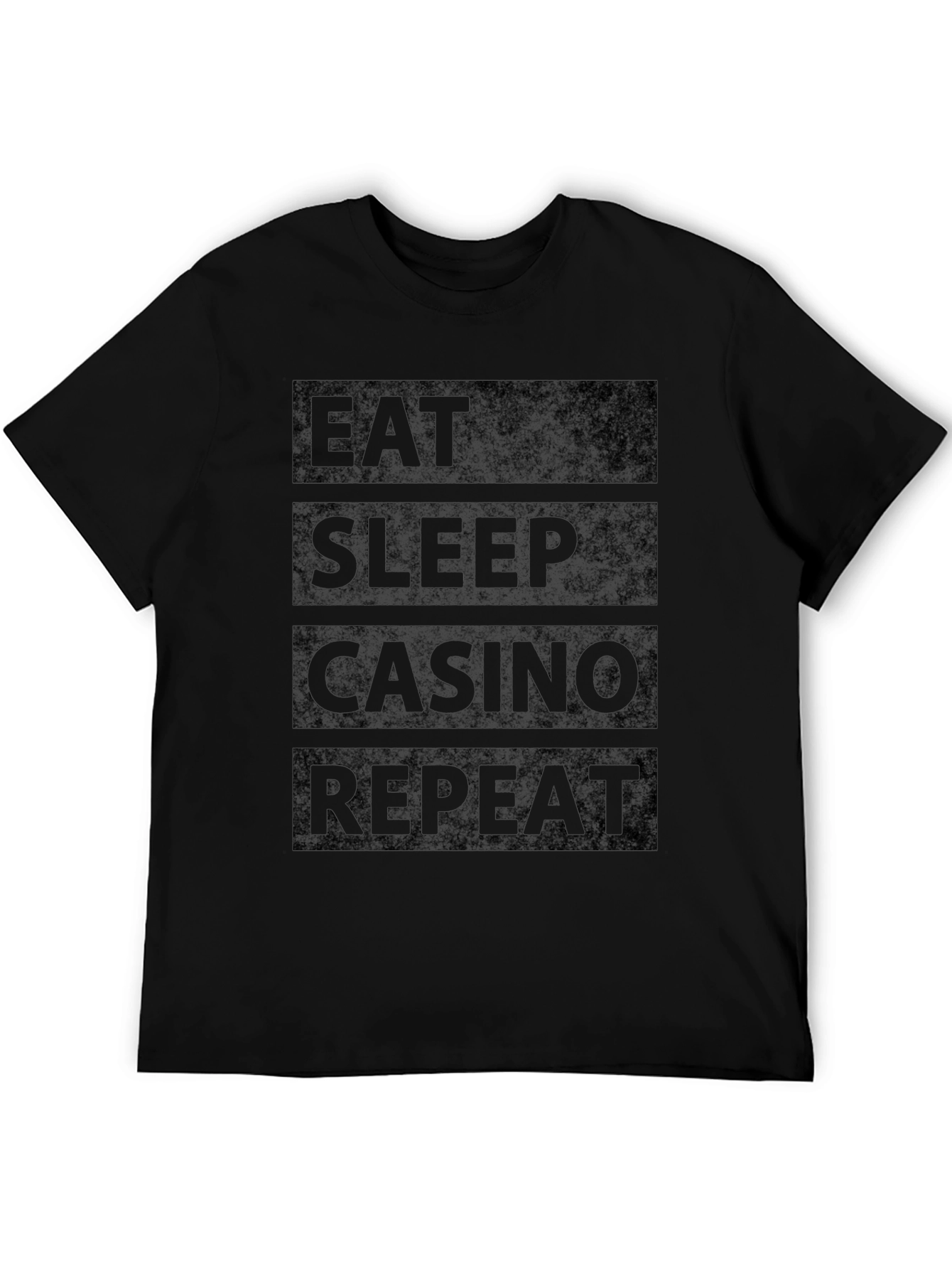 Eat Sleep Casino Repeat Black Graphic Tee
